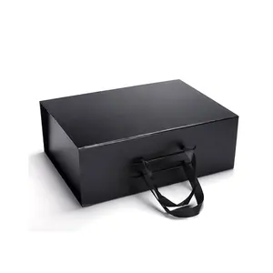 Caja De regalo para guardar ropa De zapato grande, embalaje De maleta, logotipo personalizado, reciclada, negra, barata