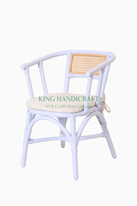 Silla moderna bohemia de ratán para niños con cómodo cojín extraíble para sala de estar, cocina, dormitorio o uso al aire libre - Product Image 2