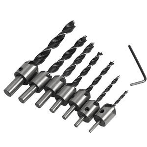 Juego de brocas avellanadoras de tres puntas para carpintería, abridor y ensanchador de orificios para tornillos, ideal para proyectos de carpintería. - Product Image 1