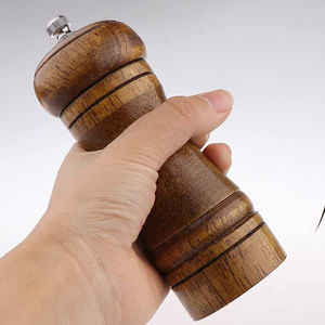 <span class=keywords><strong>Moulin</strong></span> à sel et à <span class=keywords><strong>poivre</strong></span> écologique à <span class=keywords><strong>manivelle</strong></span> pour restaurant, en bois de caoutchouc et acrylique, fonctionnement par bouton rotatif - Product Image 1