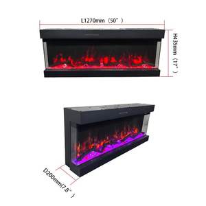 <span class=keywords><strong>Chimenea</strong></span> <span class=keywords><strong>Eléctrica</strong></span> LED de 3 Lados con Diseño Moderno 2026, 50'', 72'', 80'', para Interiores, con Juego de Leños Reales Opcional y Control por Voz Inteligente - Product Image 3
