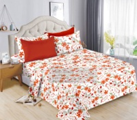 En stock, ensemble de draps pour lit king size, ensemble de draps en microfibre fantaisie