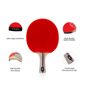 <span class=keywords><strong>Raquette</strong></span> de tennis de table <span class=keywords><strong>Palio</strong></span> Professional double face pour débutants, modèle ivoire en bois pur 5 couches, caoutchouc à picots, couleur rouge/noir - Product Image 6