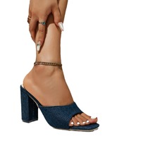 Nouvelles chaussures pour femmes, pantoufles, grande taille, confortables, simples, couleur unie, plage, talons hauts, orteils exposés, extérieur