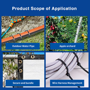 Attaches de câble en nylon 66 de qualité supérieure KSS, résistantes aux intempéries, résistantes aux UV, libérables, 2,4 x 63,7 mm, noires, usage industriel, fixation - Product Image 6