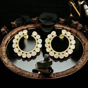 Meilleure qualité blanc Moissanite boucle d'oreille Design Vintage plaqué rhodium 925 argent décontracté mariage anniversaire fête idées cadeaux - Product Image 4