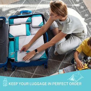 6 PCS Compression Packing Cubes Travel Luggage Packing Organizers with Mesh Extensible Suitcase <strong>Organiser</strong> for Travel - Product Image 5