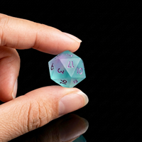 Mini set de dés en résine cyan violet mat pour D&D, 7 pièces, polyédriques à bords tranchants, givrés, pour jeux de rôle de table Dungeons and Dragons