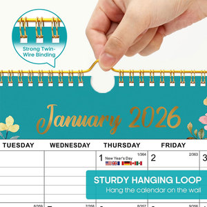 <span class=keywords><strong>Calendrier</strong></span> mural personnalisé avec logo 2027, planificateur mensuel en gros, calendriers en papier à suspendre pour le bureau, <span class=keywords><strong>l</strong></span>'école, la papeterie - Product Image 3