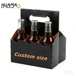 Sturdy Corrugated Paper <b>box</b> 4/6 Pack <b>Bottle</b> Carrier Portable Handle Drink <b>Box</b> For Beer Soda Water Coffee - Product Image 1