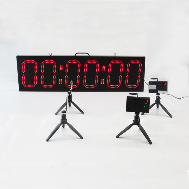 Large Electronic Wireless Timing System Laser Timer 6-Digit Stopwatch Countdown Clock LED Waterproof Training Race Timer
