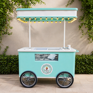 Carrito de comida manual, carrito de helados, acero inoxidable de alta calidad - Product Image 3