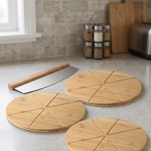 Planche à découper carrée en bambou durable, épaisseur 1,5 cm, passe au lave-vaisselle, durable, également utilisable comme pelle à pizza - Product Image 4