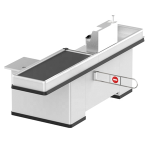 Mostrador de recepción de superficie sólida, mesa de acrílico resistente, enrollado en frío, tienda moderna, color blanco - Product Image 2