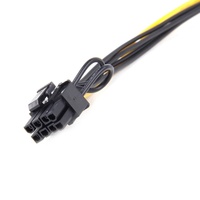 Cable de Extensión de Alimentación SATA a PCI-E de 15 Pines Macho a 8 Pines (6+2) de Cobre Puro Plano con Revestimiento de PVC de 20 cm para Computadora