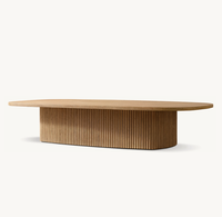Table basse ovale en bois de style américain Table basse en chêne de luxe