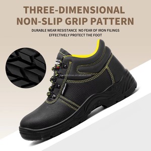 Защитные ботинки JIANKUN из дышащей сетчатой микрофибры и кожи с металлическим подноском, противоскользящие, для строительства - Product Image 2