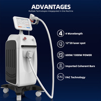 Máquina de Depilación Láser de Diodo 808nm, Precio de Fábrica, 4 Ondas, Depiladora de Grado Médico, 1000W, Enfriamiento por Agua/Aire, Pantalla Táctil de 10 Pulgadas