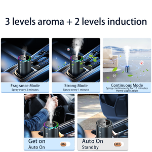 Diffuseur d'huiles essentielles pures sans eau pour voiture, avec capteur de mouvement, démarrage/arrêt automatique, machine d'aromathérapie pour voitures de luxe - Product Image 5