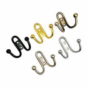 Solid Iron Double <b>Wall</b> Hook 69mm X 65mm Heavy Duty Coat Hat <b>Shoe</b> <b>Rack</b> Mounting Hardware - Product Image 4