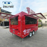 Onlywe Remorque de restauration mobile entièrement équipée avec bar et service de bonbons pour fêtes en plein air