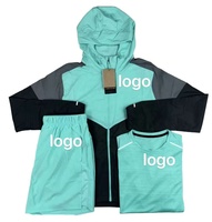 Ensemble de survêtement sportif pour homme en polyester respirant et à séchage rapide, 2 pièces, short et veste, coupe-vent de haute qualité, personnalisé pour l'été