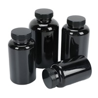 120cc 150cc Mat En Plastique Noir Bonbons Médical Vitamine Bouteilles En Plastique Pilule Capsule Bouteilles Médecine Bouteilles En Plastique