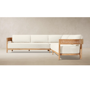Canapé d'extérieur <span class=keywords><strong>en</strong></span> bois <span class=keywords><strong>de</strong></span> teck élégant pour <span class=keywords><strong>jardin</strong></span>, mobilier <span class=keywords><strong>de</strong></span> <span class=keywords><strong>salon</strong></span>, canapé d'angle modulable style architecture royale pour l'extérieur - Product Image 2