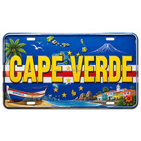 Placa de Matrícula de Metal con la Bandera de Cabo Verde, Placa Decorativa de Aluminio para Coche, Placa Personalizada para Pared