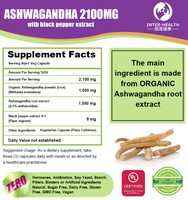 Nutrition biologique OEM extrait de racine d'Ashwaganda en poudre KSM-66 capsules d'Ashwagandha