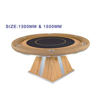 Salle à manger de jeu personnalisée 1.3m 1.5m pour 6 personnes Tables Texas Black Jack Table de poker ronde en bois massif avec couvercle