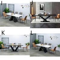 Table à manger extensible en dalle de pierre italienne, table à manger pliante pour la maison, table à manger rectangulaire télescopique moderne et minimaliste