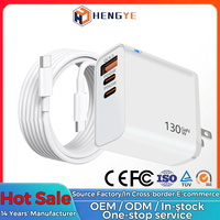 Chargeur USB-C GaN 3 ports 20W 45W 65W à charge rapide, blocs de charge blancs, chargeur de téléphone avec câble et prise Type-C