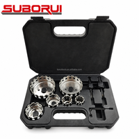 SUBORUI Lot de 9 forets diamantés brasés multi-dents de 25-73 mm pour verre, carrelage, marbre et céramique