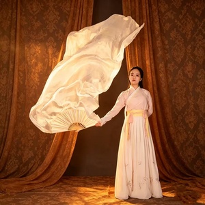 พัดระบำหน้าท้องราคาถูกที่สุด 1.5M 1.8M พัดไม้ไผ่ทำมือ พัดยาว ผ้าคลุมพัดระบำหน้าท้อง สำหรับการแสดงของผู้หญิง - Product Image 4