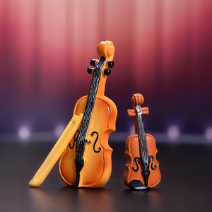 Ornements miniatures <span class=keywords><strong>en</strong></span> résine pour paysages, instruments de musique réalistes (piano, guitare), décorations créatives miniatures pour bureau - Product Image 3