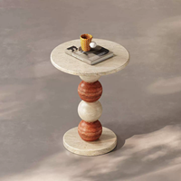Table d'appoint d'angle de luxe en marbre, table basse ronde moderne et simple, petite table d'appoint pour canapé de salon