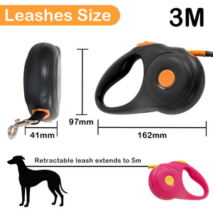 360 °   Laisse Rétractable Automatique Anti-Emmêlement à Un Bouton pour Chien, <span class=keywords><strong>Corde</strong></span> de Traction à Motif Imprimé en ABS pour Petits et Moyens Chiens - Product Image 2
