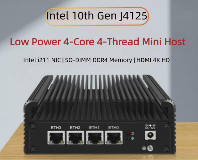 Changwang Microcontrol J4125 Quad LAN I211 Industrial PC 2.5G Soft Router Mini PC Supports IKuai