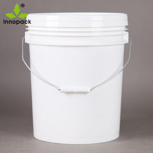 Cubo de Plástico Reciclable Innopack Blanco de 18L con Asas de Plástico PP, Grado Alimenticio, con Tapa, para Envasado - Product Image 1