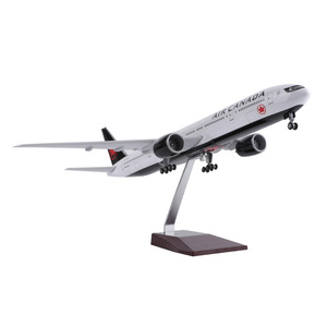 Modèle d'avion Boeing 777 <span class=keywords><strong>Air</strong></span> <span class=keywords><strong>Canada</strong></span> en résine avec train d'atterrissage et base en bois – Réplique de ligne aérienne, objet de collection, décoration d'intérieur, cadeau d'entreprise - Product Image 6
