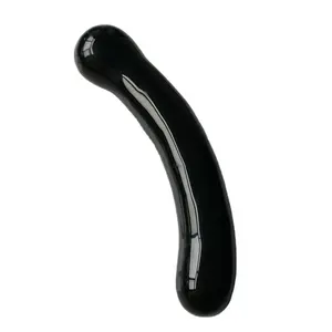 Diy Hot sale natural polished black obsidian 7 inch pussy sex wand massager for women sex exercise