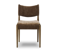 Chaise de salle à manger en bois massif avec dossier en cuir rembourré et pieds en bois – Offre spéciale JP