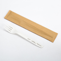 Fourchette CPLA 6,5 pouces jetable biodégradable, manche creux diamanté classique pour salades, pâtes et plats à emporter