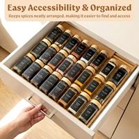 Étagères à épices en bambou personnalisées, organisateur extensible pour armoire de cuisine
