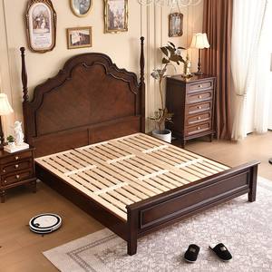 <span class=keywords><strong>Lit</strong></span> double en bois massif vintage américain Mobilier de chambre à coucher <span class=keywords><strong>Lit</strong></span> king Size <span class=keywords><strong>Lit</strong></span> 2 places - Product Image 2