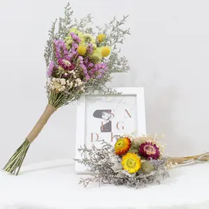Doğal Bohemian kurutulmuş çiçek buketi Mini düğün el yapımı kuru çiçekler dekor vazo el sanatları DIY fotoğraf Boutonniere için