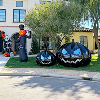Grande citrouille gonflable d'Halloween, citrouille géante gonflable avec lumière LED pour décorations de jardin en extérieur