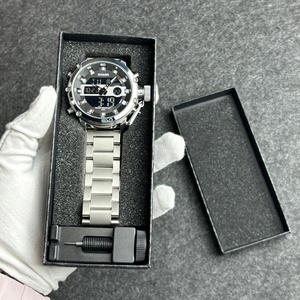 Top Luxury Men's Quartz Watches Stainless Steel Nylon Watches Dual Display <b>Digital</b> Quartz Watches Multifunctional Waterproof - Product Image 4