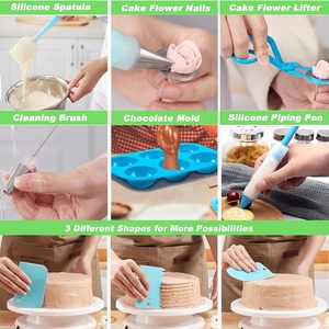 Premium Disposable Cake Decorating Bakeware Sets with <b>Reusable</b> <b>Bags</b> for Wedding and Birthday Party Desserts - Product Image 3